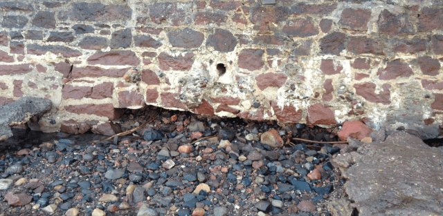 Detail to Show Undermining of Sea Wall, Forth St., NB