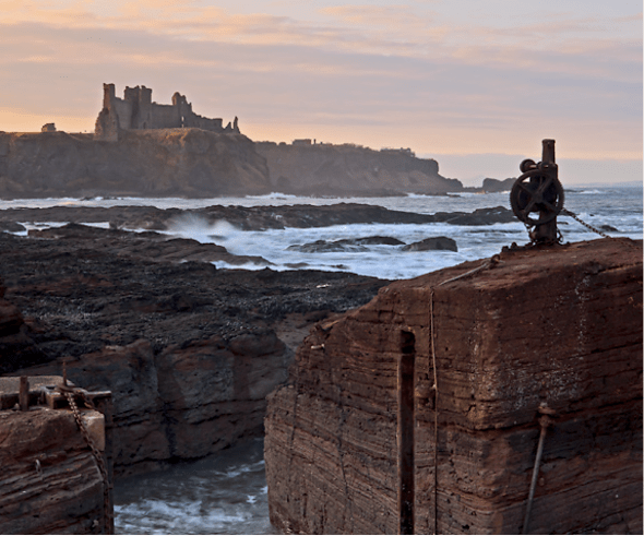 Tantallon Castle from Seacliff Harbour at the Gegan