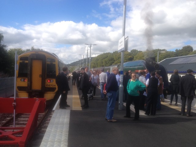 Tweedbank Terminus; Class 58 on Left, Steam Excursion on Right